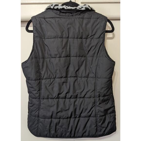 Black And Cheetah Print Hook & Eye Clasp Reversible Vest Medium/Large - Picture 2 of 8